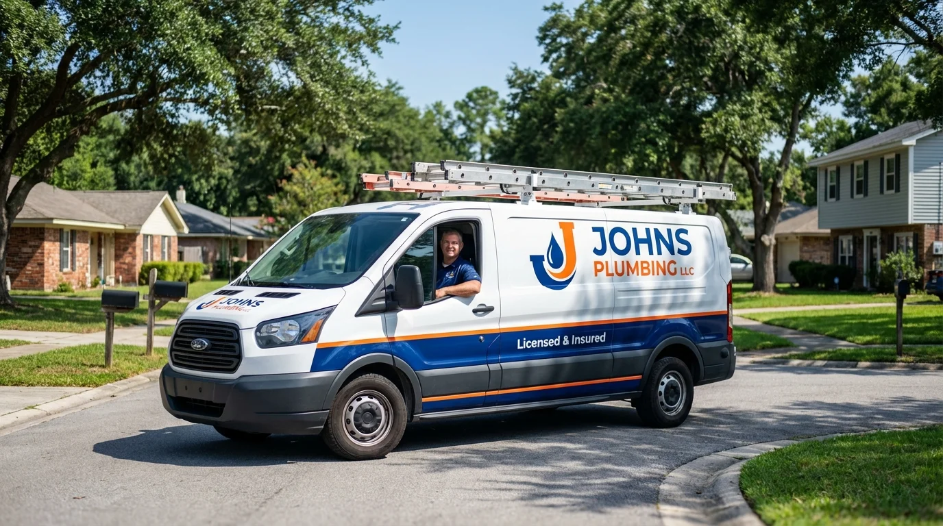 Johns Plumbing LLC service van in Fort Washington, PA